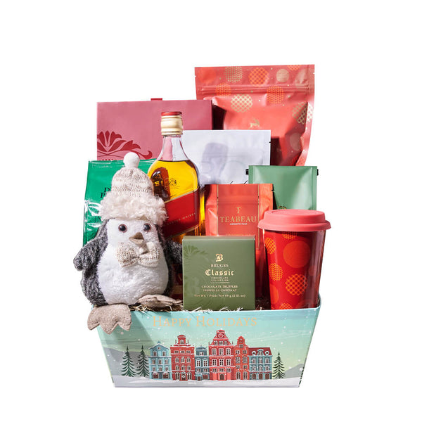 Noel Penguin & Liquor Gift Christmas gift baskets Canada delivery