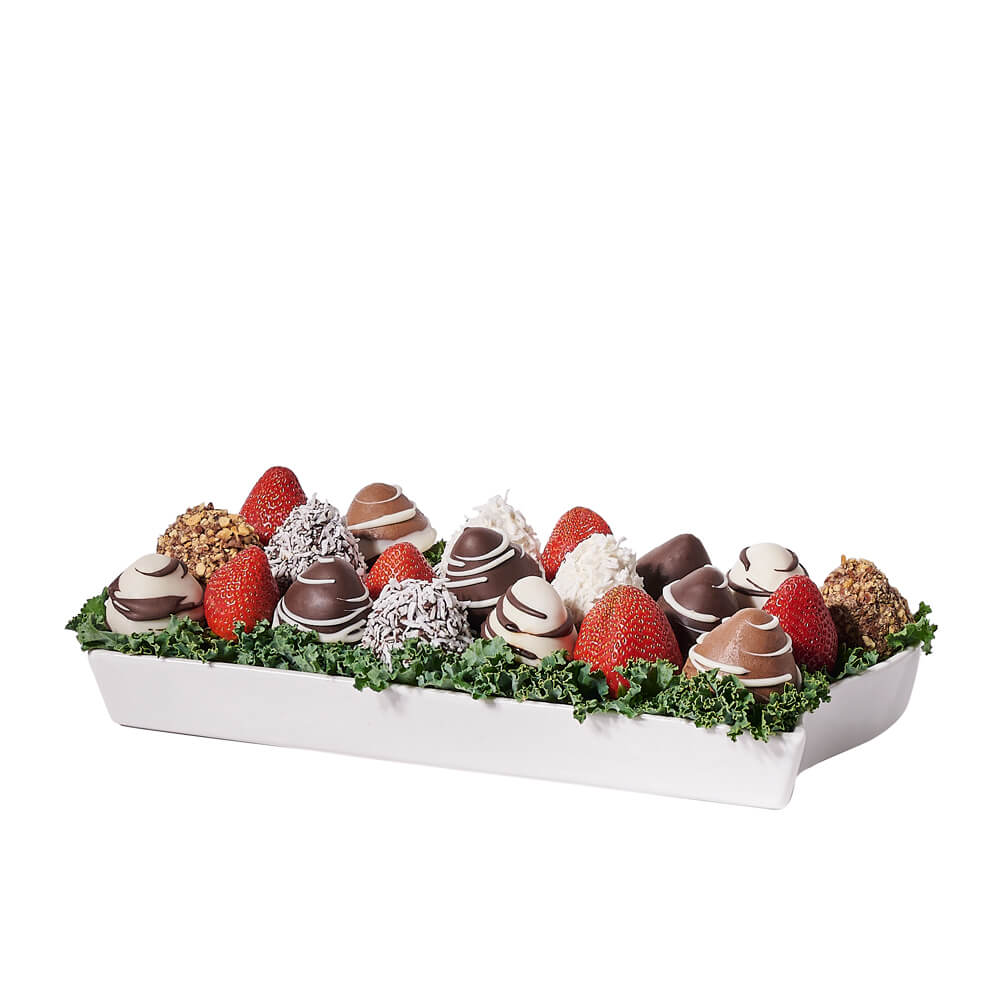 Tasty Chocolate Strawberry Treat, chocolate covered strawberries gift, chocolate covered strawberries, chocolate gift, chocolate, fruit gift, fruit, gourmet gift, gourmet