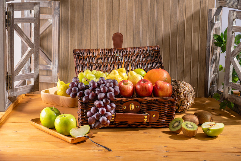 Assembling healthy gift basket in controlled environment