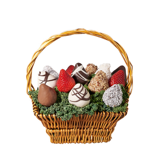 Chocolate Dipped Strawberries Basket, gourmet gift, gourmet, chocolate dipped strawberries, chocolate covered strawberries, chocolate, chocolate gift, fruit, fruit gift