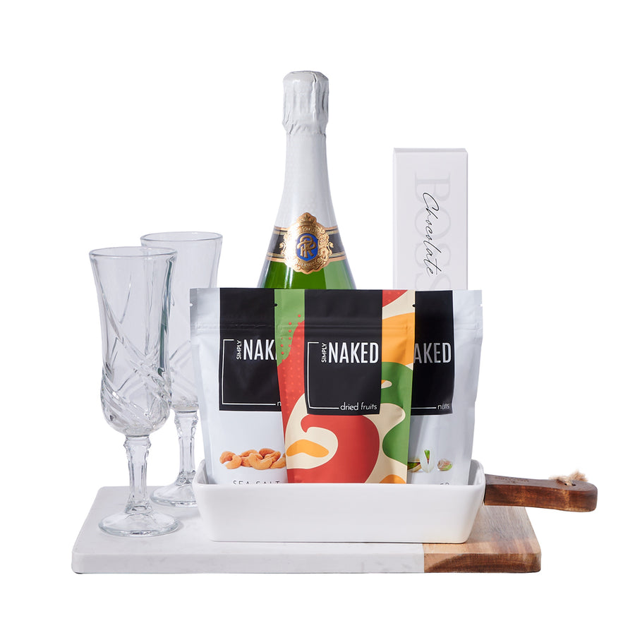 Charming Chocolate & Bear Gift Set With Champagne – Champagne gift baskets  – Canada delivery – US delivery