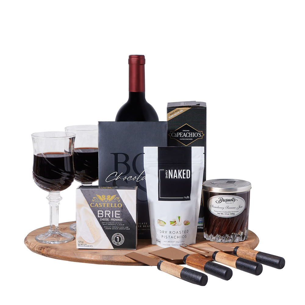 Fresh &amp; Bountiful Wine Gift, gourmet gift, gourmet, wine gift, wine, cheeseboard gift, cheeseboard, cheese gift, cheese