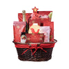Gourmet Christmas Goodies Champagne Gift Basket, chocolate, champagne, champagne gift basket, gift basket, basket, gift, goodies, christmas, holiday, pretzel, popcorn, chips, shortbread, cookies, delivery, Canada