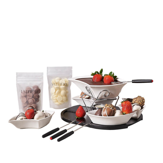 Strawberries & Gourmet Chocolate Fondue, chocolate gift, chocolate, chocolate fondue gift, chocolate fondue, fruit, fruit gift