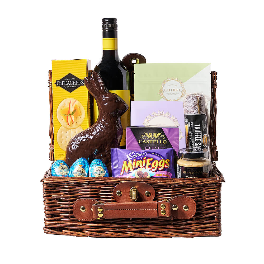 Wine &amp; Gourmet Goodie Easter Basket, easter gift, easter, gourmet gift, gourmet, wine gift, wine, chocolate gift, chocolate