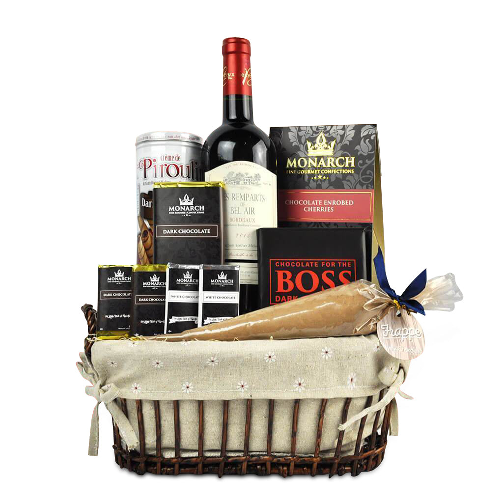 Kosher Chocolate & Wine Gift Basket